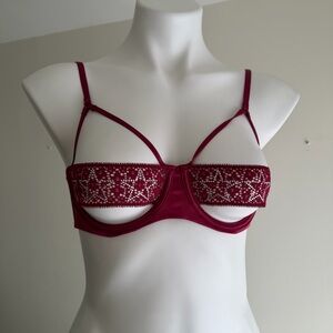 NWOT Victoria's Secret Deep Red Lace Bra